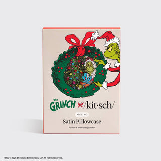KITSCH The Grinch x Kitsch Satin Pillowcase in Whoville - King