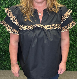 Wild Chic Scallop Trim Blouse