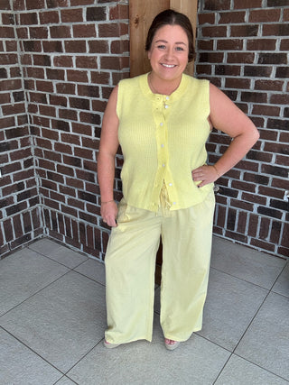 Molly Bracken Yellow Woven Pant