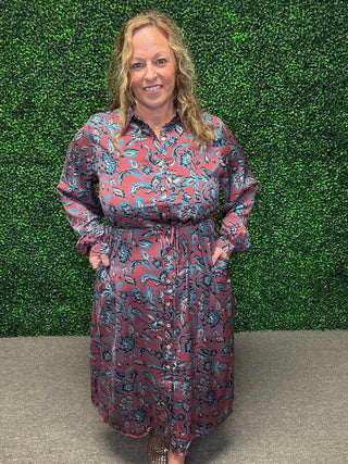 Boho Printed Shirt Dress FINAL SALE