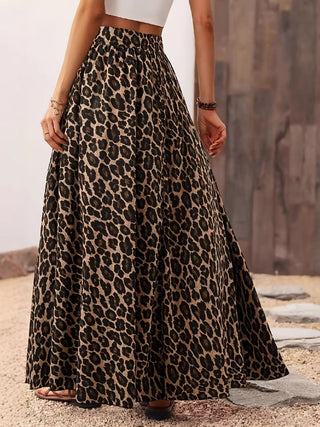 Wild Side Leopard Print Maxi Skirt