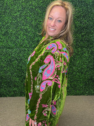 Lux Paisley Velvet Dress