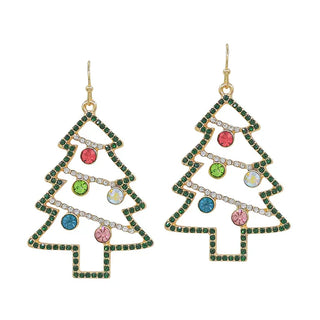 Crystal Christmas Tree Earrings