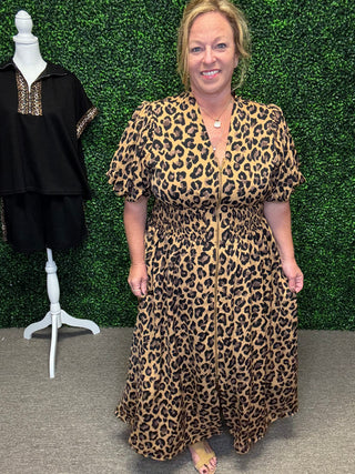 Entro Long Leopard Dress