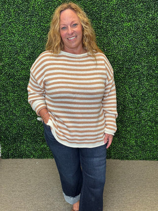 Tan Striped Sweater