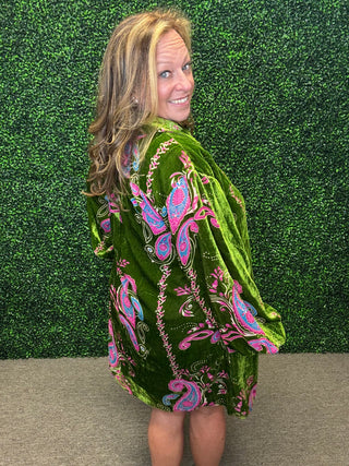 Lux Paisley Velvet Dress