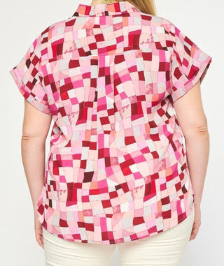 Berry Squares Blouse