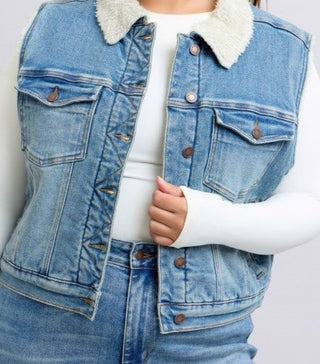 Denim & Shearling Vest