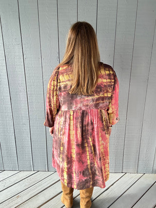 Tie Dye Mini Swing Dress
