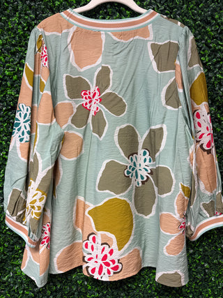 Oddi Floral Texture Pullover