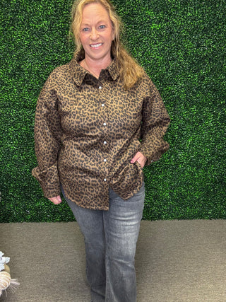 Leopard Button Down Shirt