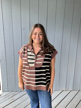 Tri Color Quarter Zip