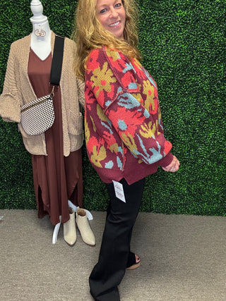 Floral Patterned Sweater