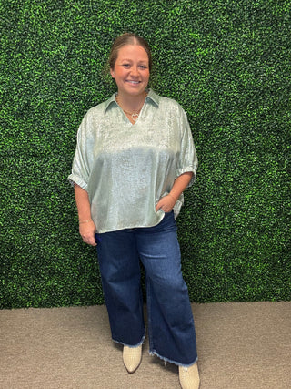 Sage Shiny Top