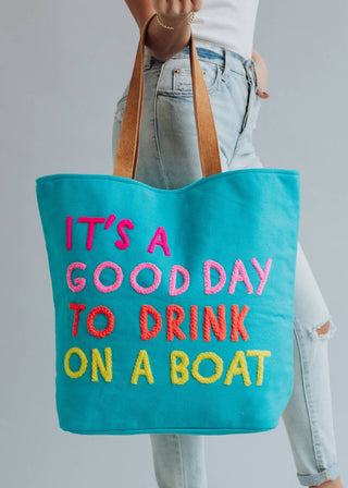 Blue Drink On A Boat Tote