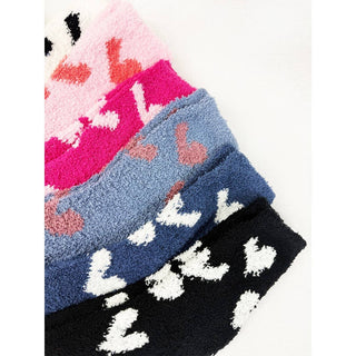 Heart Printed Soft Fuzzy Socks