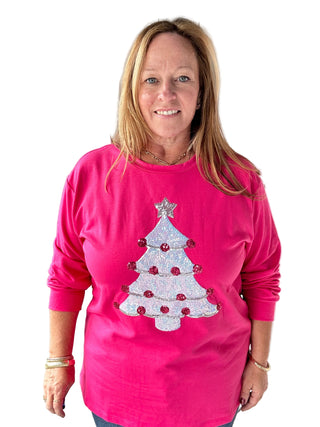 Sequined Christmas Tree Pullover