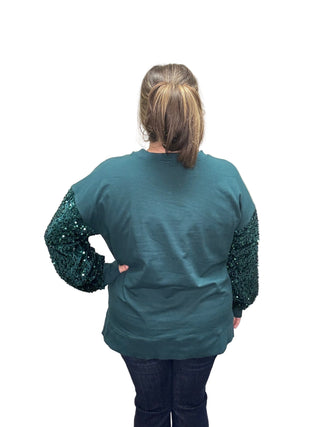 Merry Sequin Sleeve Top