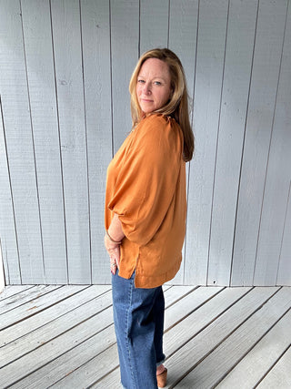 Umgee Cinnamon Satin Top