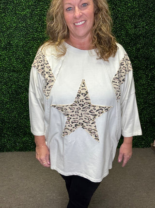 Easel Animal Star Patched Top