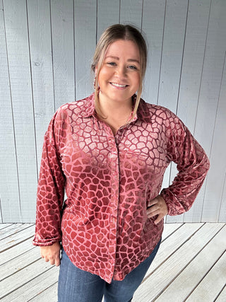 Rosey Velvet Shirt by Umgee