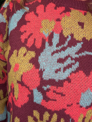 Floral Patterned Sweater