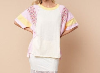 Floral Colorblock Top