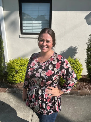 Rosey Me Peplum Top