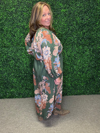 Green Midi with Flowers