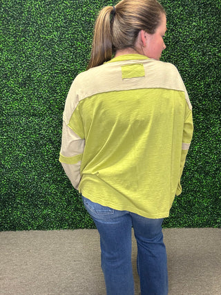 Sage Colorblock Pullover Top