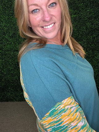 French Terry Fun Back and Sleeves Top