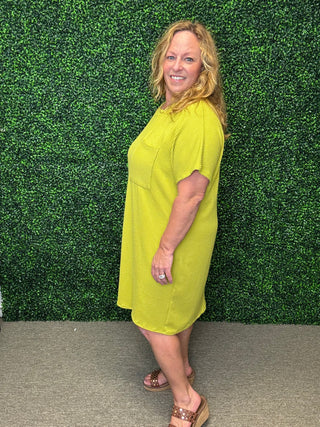 Chartreuse Glow Girl Dress