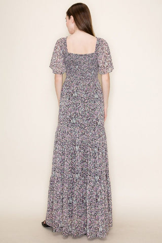 White Birch Floral Smocked Maxi Dress