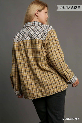 Plaid Colorblock Shacket