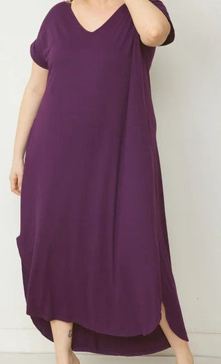 Curvy Exlusive Knit Entro Maxi Dress