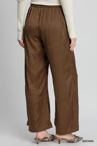 Wrinkle Effect Brown Pant