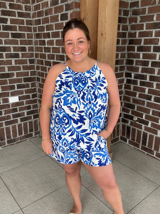 Molly Bracken Blue Printed Shorts