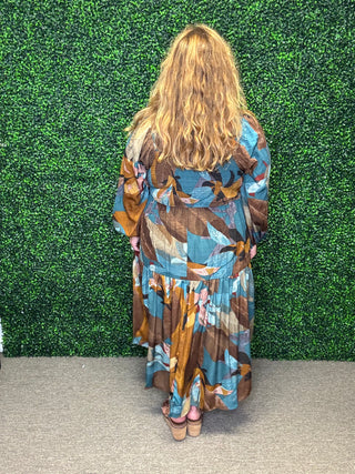 Leaf Printed Midi
