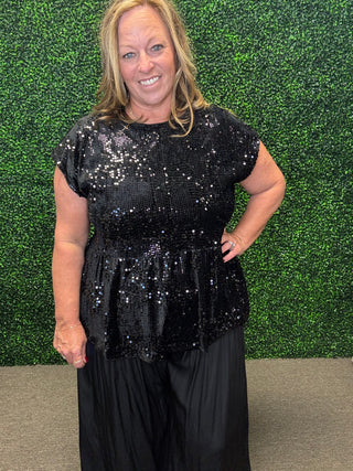 The Sparkle and Bow Sequin top