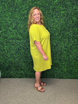 Chartreuse Glow Girl Dress