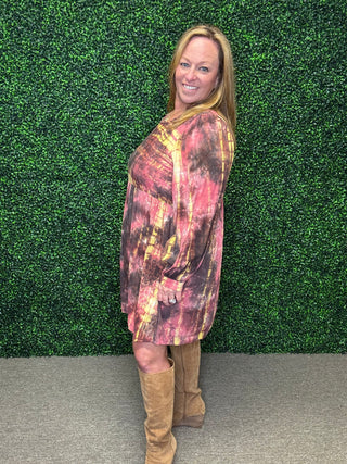 Tie Dye Mini Swing Dress