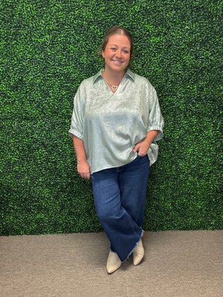 Sage Shiny Top