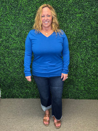 Long Sleeve V Neck Top