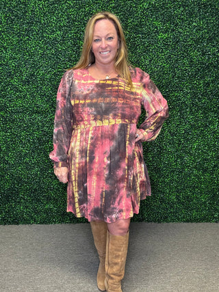Tie Dye Mini Swing Dress