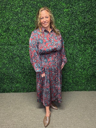 Boho Printed Shirt Dress FINAL SALE