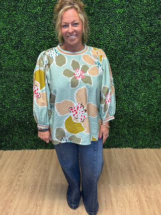 Oddi Floral Texture Pullover