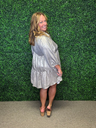 Gold Metallic Tunic Mini