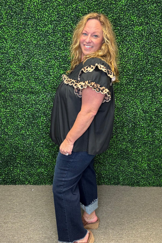 Wild Chic Scallop Trim Blouse