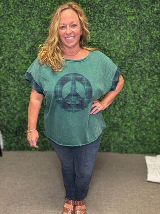 The Peace and Plaid Top