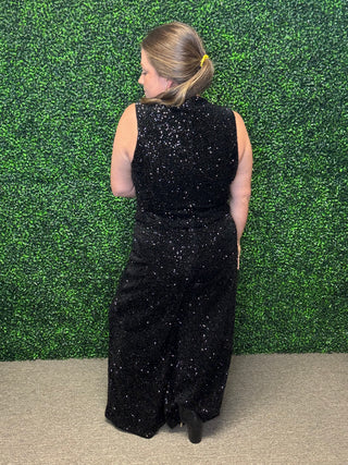 Sequin Black Vest